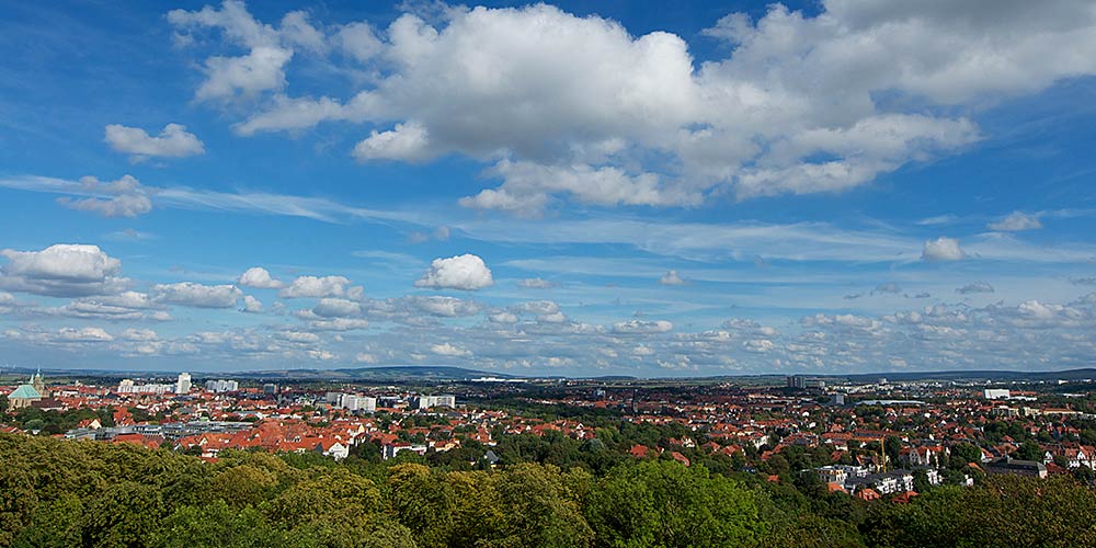 Foto mit Blick auf die Stadt Erfurt